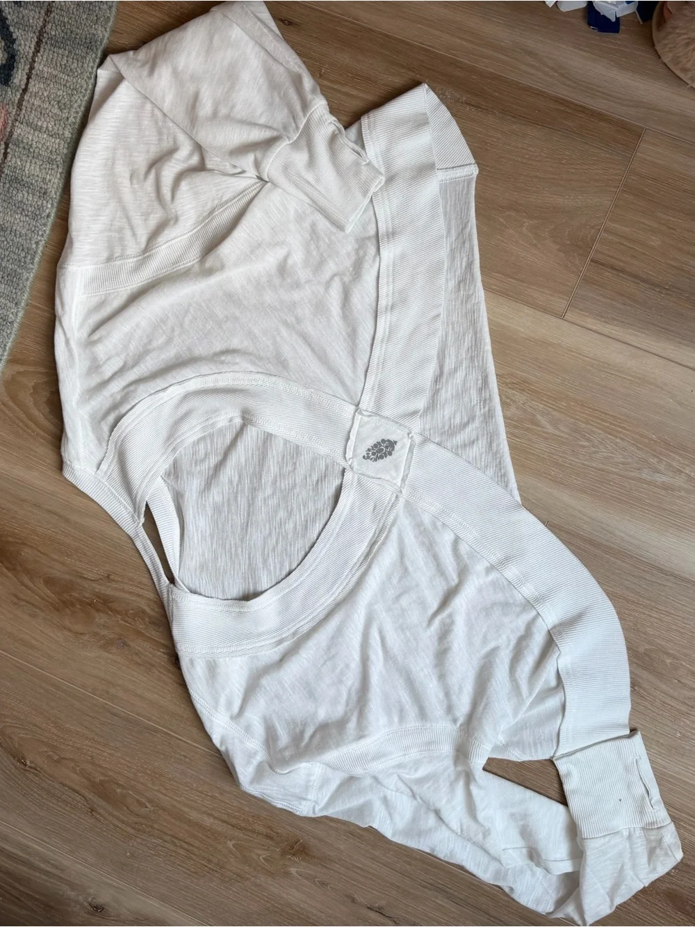 Free People Women's White Cropped Long-Sleeve Top - XS